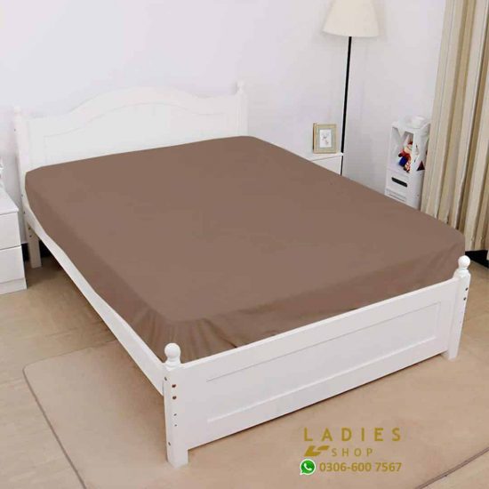 jersey fitted bed light brown