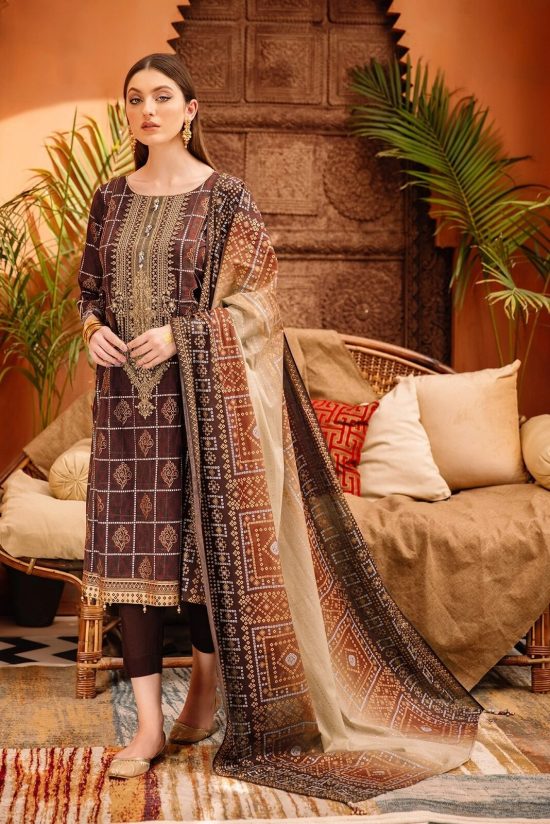 Baroque New Arrivals 3pcs Embroidered lawn Suit 2023