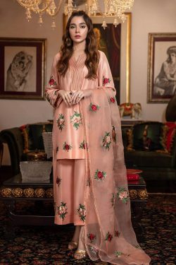 HONEY WAQAR fully embroidered silk with organza dupatta | HONEY WAQAR winter collections 2022