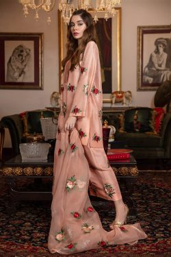 HONEY WAQAR fully embroidered silk with organza dupatta | HONEY WAQAR winter collections 2022