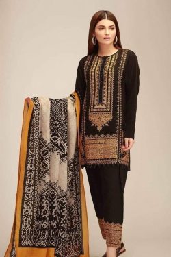 Khaadi 3pc Khaddar with wool shawl | Khaadi Khaddar Collection 2022