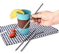 Metal Drinking Reusable Straw Eco-Friendly Durable Kitchen Utensils Food Grade Metal Drinkware For Dining Smoothies Milkshake Drinks Tea Milk Cocktails