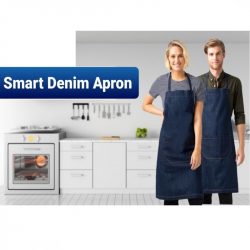 Kitchen Apron Waterproof Stylish Apron With adjustable buckle Strap Cooking Apron for Women Men with Tool Pockets