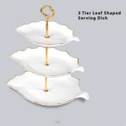 3 Tire Leaf Shape Serving Dish Large