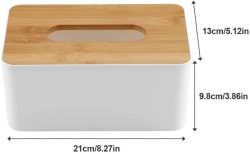 White Elegant Removable Top Wooden Cover Tissue box