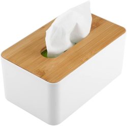 White Elegant Removable Top Wooden Cover Tissue box