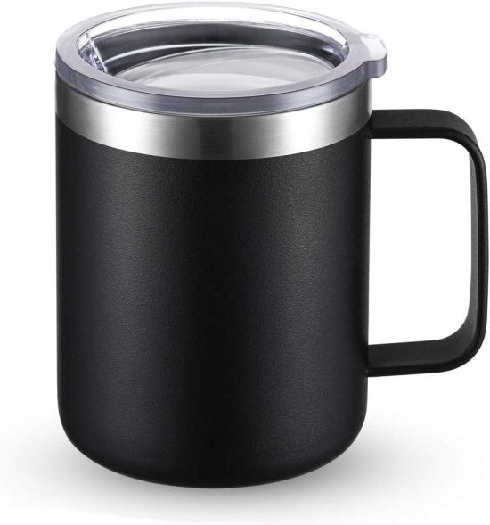 Stainless Steel Coffee Mug Cup with Lid and Handle