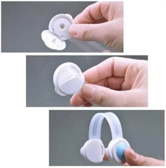 Baby Anti Pinch Hand Cabinet Lock Baby Safety Protection White | Baby Safety Lock Band 2 Pcs