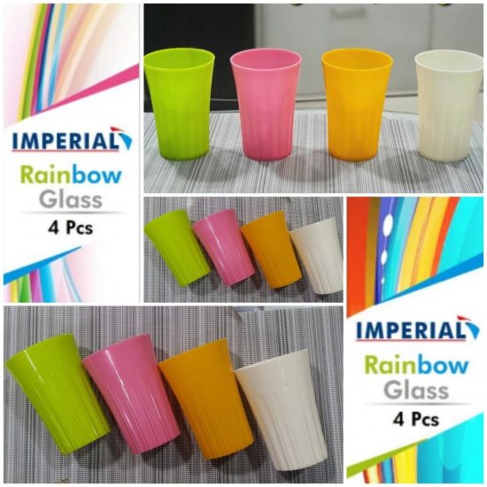 rainbow glass 4 pcs imperial plastic