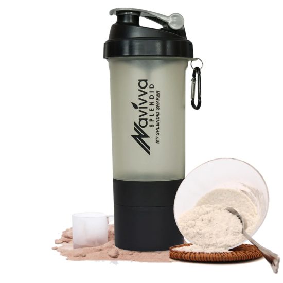 Fitness Sports Classic Protein Mixer Shaker Bottle with Twist and Lock Protein Box Storage