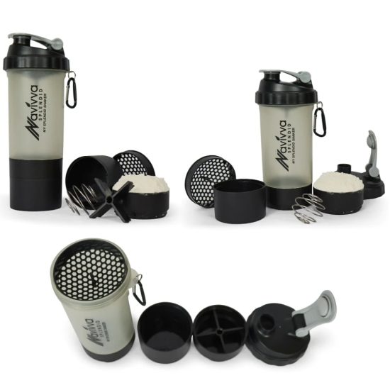 Fitness Sports Classic Protein Mixer Shaker Bottle with Twist and Lock Protein Box Storage