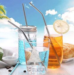 Metal Drinking Reusable Straw Eco-Friendly Durable Kitchen Utensils Food Grade Metal Drinkware For Dining Smoothies Milkshake Drinks Tea Milk Cocktails