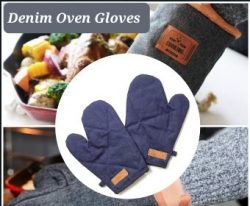 Smart Denim Jeans Heat Resistant Oven Gloves - Pair