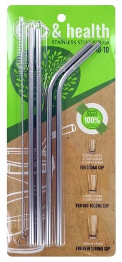 Metal Drinking Reusable Straw Eco-Friendly Durable Kitchen Utensils Food Grade Metal Drinkware For Dining Smoothies Milkshake Drinks Tea Milk Cocktails