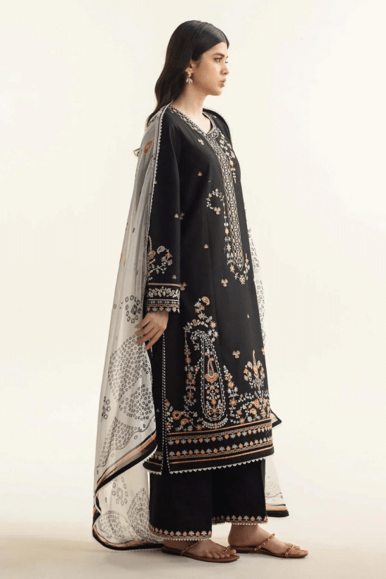 Zara Shahjahan 3Pcs Embroidered Dhanak Collection 2024