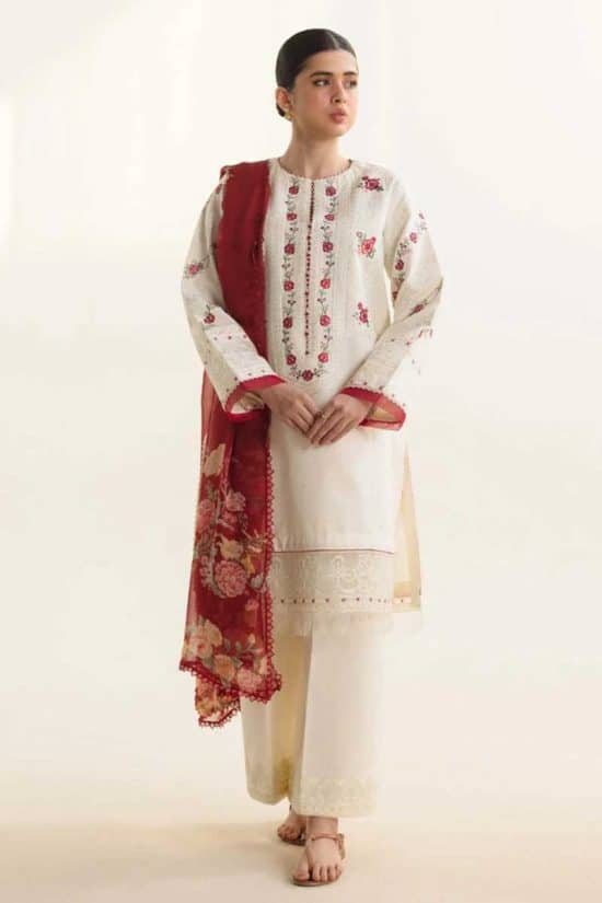 Zara Shahjahan 3Pcs Embroidered Dhanak Collection 2024